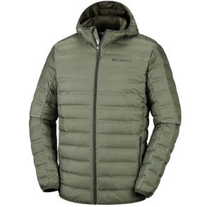 Campera Columbia hombre Lake 22 down hooded mosstone color verde 