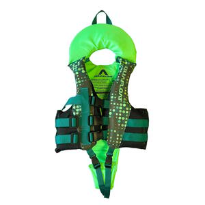 Chaleco Aquafloat niño Ski con cordon ribbon verde fluor T01