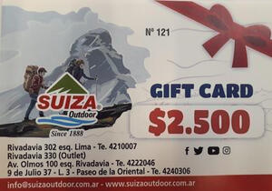 Gift Card Suiza Outdoor X $ 2.500