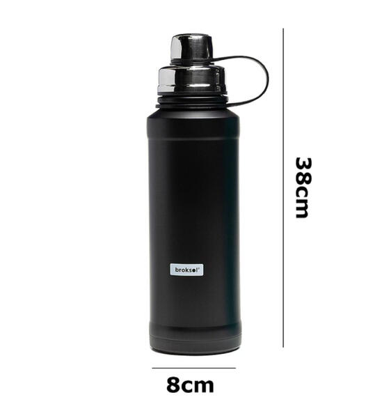 Botella Broksol de hidratacion 800ML acero inoxidable color Negro