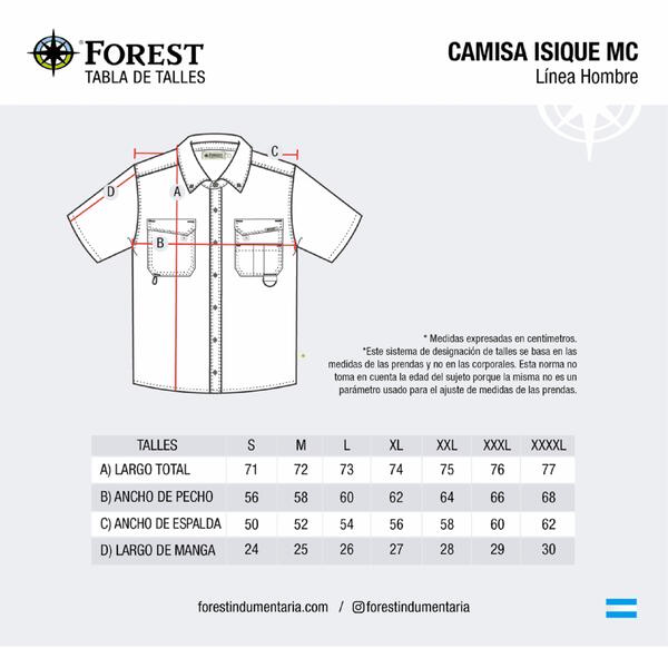 Camisa Forest hombre ISIQUE Stone manga corta 