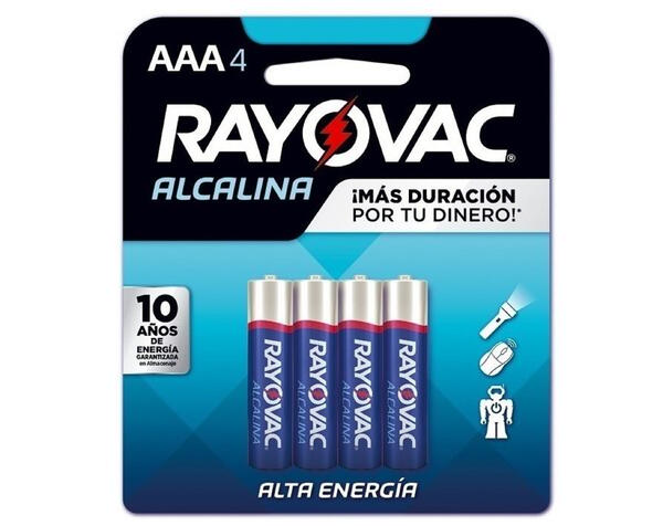 Pila Alcalina Rayovac (AAA) Blister X 4 R8244